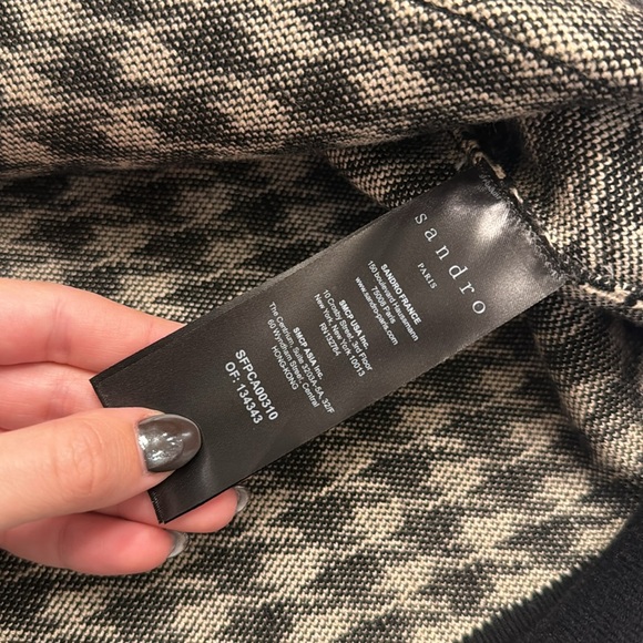 NWOT Sandro Dane Oversized Houndstooth Cardigan - Picture 4 of 8
